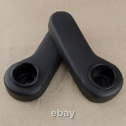 Pair fit for Golf Cart Black Rear Seat Arm Rest Cup Holder Bracket