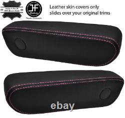 Pink Stitch 2x Seat Armrest Real Leather Covers Fits Bmw E23 E28 5 & 7 Series