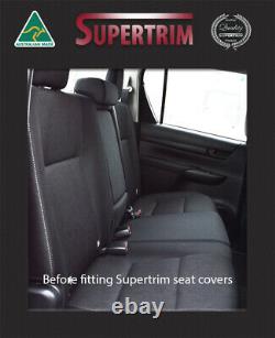 Premium Waterproof Front & Rear Seat Covers with Armrest Fits Toyota Hilux 2021