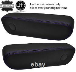 Purple Stitch 2x Seat Armrest Real Leather Covers Fits Bmw E23 E28 5 & 7 Series