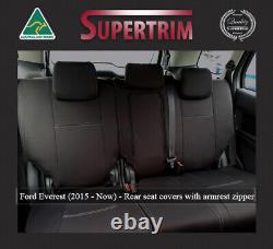 REAR + Armrest Seat Cover Fit Ford Everest (Oct 2015 Now) Neoprene Waterproof