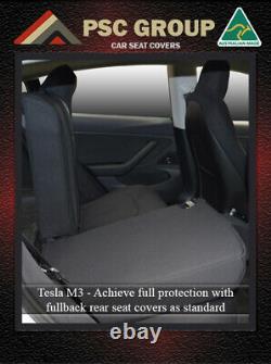 REAR + Armrest Zipper Neoprene Seat Covers Fits Tesla Model 3 Waterproof