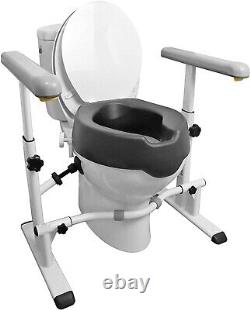 Raised Toilet Seat 4 Soft + Toilet Frame For Elderly & Disabled Free Standing