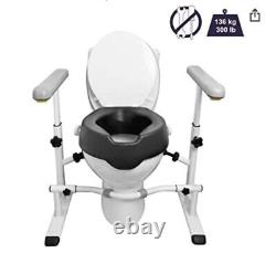 Raised Toilet Seat 4 Soft + Toilet Frame For Elderly & Disabled Free Standing