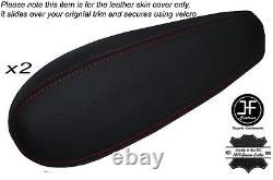 Red Stich 2x Seat Armrest Skin Covers Fits Chevy Silverado Tahoe Sierra 95-99