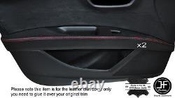 Red Stitch 2x Front Door Armrest Leather Covers Fits Seat Leon 13-20 5 Door