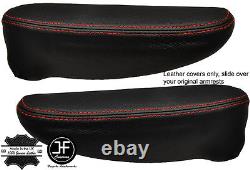 Red Stitch 2x Seat Armrest Leather Covers Fits Chrysler Grand Voyager 01-08