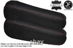 Red Stitch 2x Seat Armrest Leather Covers Fits Honda Crv Cr-v 1995-2002