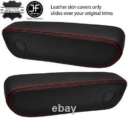 Red Stitch 2x Seat Armrest Real Leather Covers Fits Bmw E23 E28 5 & 7 Series