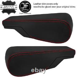 Red Stitch 2x Seat Armrest Real Leather Covers Fits Vw Type 3 T3 Multivan