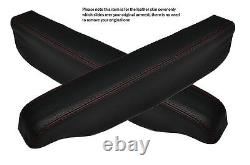 Red Stitch 2x Seat Armrest Skin Covers Fits Landrover Discovery 3 & 4 04-15