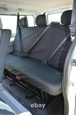 Renault Trafic 01-06 Minibus (No Armrest) Tailored Waterproof Black Seat Covers