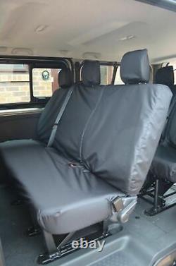 Renault Trafic 2001-06 Minibus Tailored Waterproof (WithArmrest) Black Seat Covers