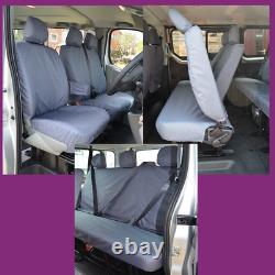Renault Trafic 2006-14 Minibus Waterproof Tailored (WithArmrest) Grey Seat Covers