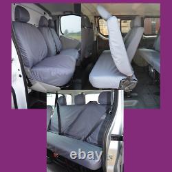 Renault Trafic Minibus 2006-14 Tailored Waterproof (No Armrest) Grey Seat Covers