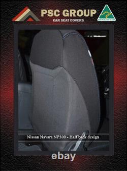 Seat Cover Fit Nissan Navara (2015-On) Front & Rear ARMREST Premium Neoprene
