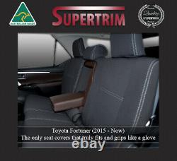 Seat Cover Fit Toyota Fortuner Rear Armrest Access Waterproof Premium Neoprene