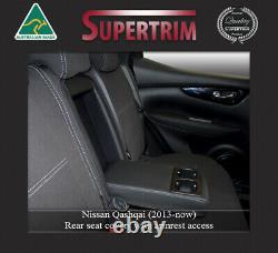 Seat Cover Fits Nissan Qashqai Rear Armrest Access Premium Waterproof Neoprene