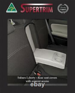 Seat Cover Fits Subaru Liberty Rear + Armrest Access Waterproof Premium Neoprene