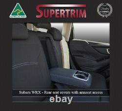 Seat Cover Fits Subaru WRX Rear With Armrest Access Waterproof Premium Neoprene