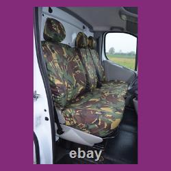 Tailored Front 3 (No Armrest) Green Camo Seat Covers For Nissan Primastar 02-06