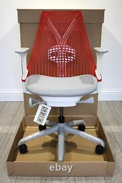 UK Delivery Herman Miller Sayl Chairs White Frame Red Back Lumbar Option