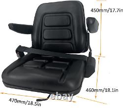 Universal Adjustable Forklift Seat with Safety Belt and Armrest, Adjustable Backr