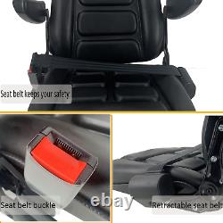 Universal Adjustable Forklift Seat with Safety Belt and Armrest, Adjustable Backr