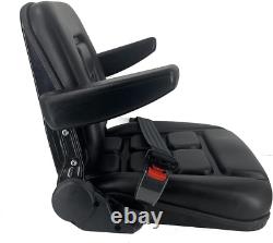 Universal Adjustable Forklift Seat with Safety Belt and Armrest, Adjustable Backr