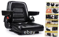 Universal Forklift Seat, Tractor Seat, with Micro Switch, Armrest and Safety