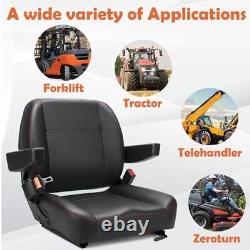 Universal Forklift Seat, Tractor Seat, with Micro Switch, Armrest and Safety