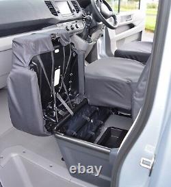 VW Crafter 2017+ Heavy Duty Waterproof Van Seat Covers Genuine Fitting in Black