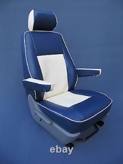 VW T5 or T6 Tailored Genuine Fit Waterproof Van Captain Seat Covers Blue & White