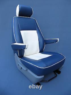 VW T5 or T6 Tailored Genuine Fit Waterproof Van Captain Seat Covers Blue & White
