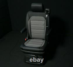 VW T6.1 Mopf Bus Multivan Bi-Color Full Nappa Leather Spin Seat Black Grey N2