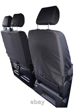 VW Transporter T5 Black Extra Heavy Duty Waterproof Seat Covers Sportline Logo