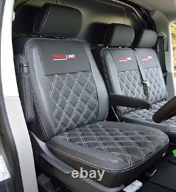 VW Transporter T5 Genuine Fit Sportline Van Seat Covers Black & Modena Diamonds