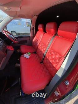 VW Transporter T5 Waterproof Genuine Fit Van Seat Covers Red Diamond