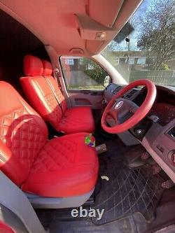 VW Transporter T5 Waterproof Genuine Fit Van Seat Covers Red Diamond