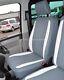 Vw Transporter T6 Genuine Fit Quilted Van Seat Covers Grey & White Flutes