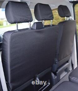 VW Transporter T6 Genuine Fit Waterproof Heavy Duty Tailored Seat Covers Black