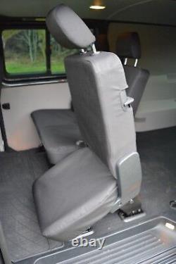 VW Transporter T6 & T6.1 Captain Seats and Kombi Heavy Duty Black Seat Covers