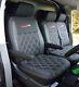 Vw Transporter T6 Tight Fitting Sportline Seat Covers Black & Modena Diamonds