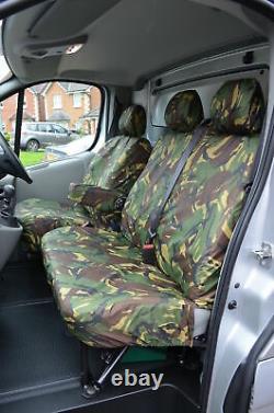 Vauxhall Vivaro 2001-2006 Tailored Green DPM Camo Front (WithArmrest) Seat Covers