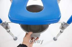 Versatile Blue Raised Toilet Seat with Armrests Fits All Toilets, Easy Install