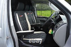 Volkswagen VW Transporter T6 Genuine Fit Van Seat Covers Black / Ivory Diamonds