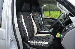 Volkswagen VW Transporter T6 Genuine Fit Van Seat Covers Black / Ivory Diamonds
