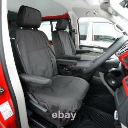 Vw T5 Kombi (2003-2015) Front Seat Covers (black) Frost Wrap (grey) 190 104