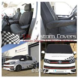 Vw T6 Transporter (2015 On) Front Seat Covers & Screen Wrap Black 402 104
