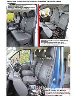Waterproof Leather Look Quilted Seat Covers To Fit Nissan NV300 Sport Crew Cab